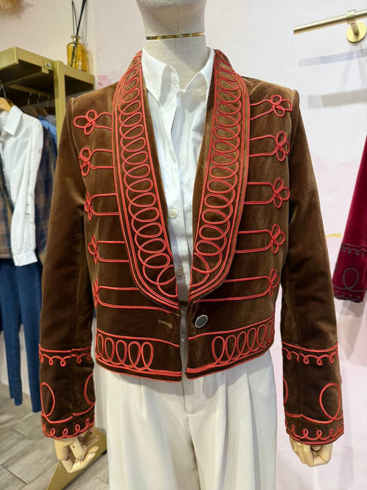 Velvet Jacket with Embroidery