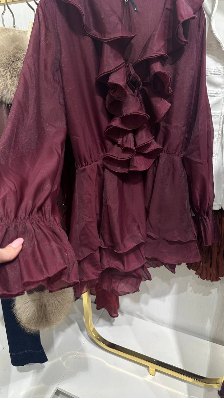 Flared Romper in Burgundy