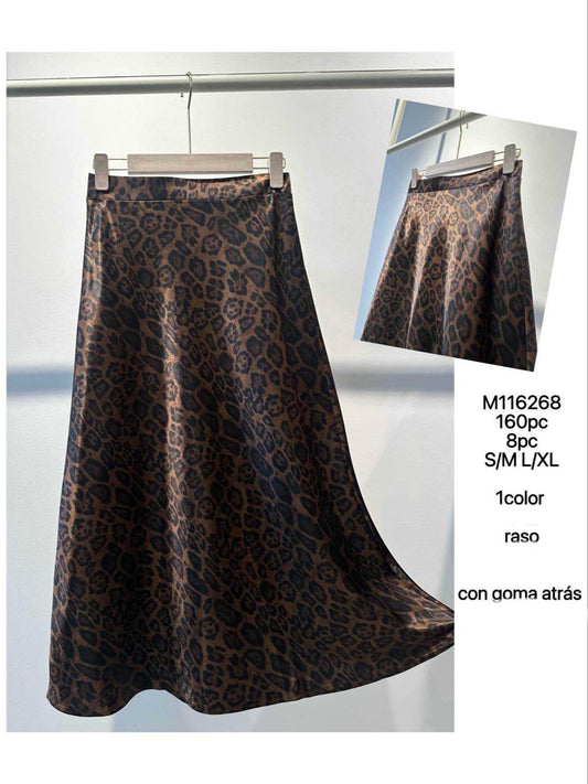 Leopard Print Raspberry Midi Skirt