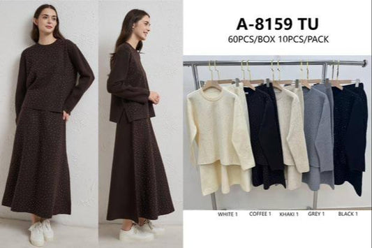 Knit Suit with Loose Skirt