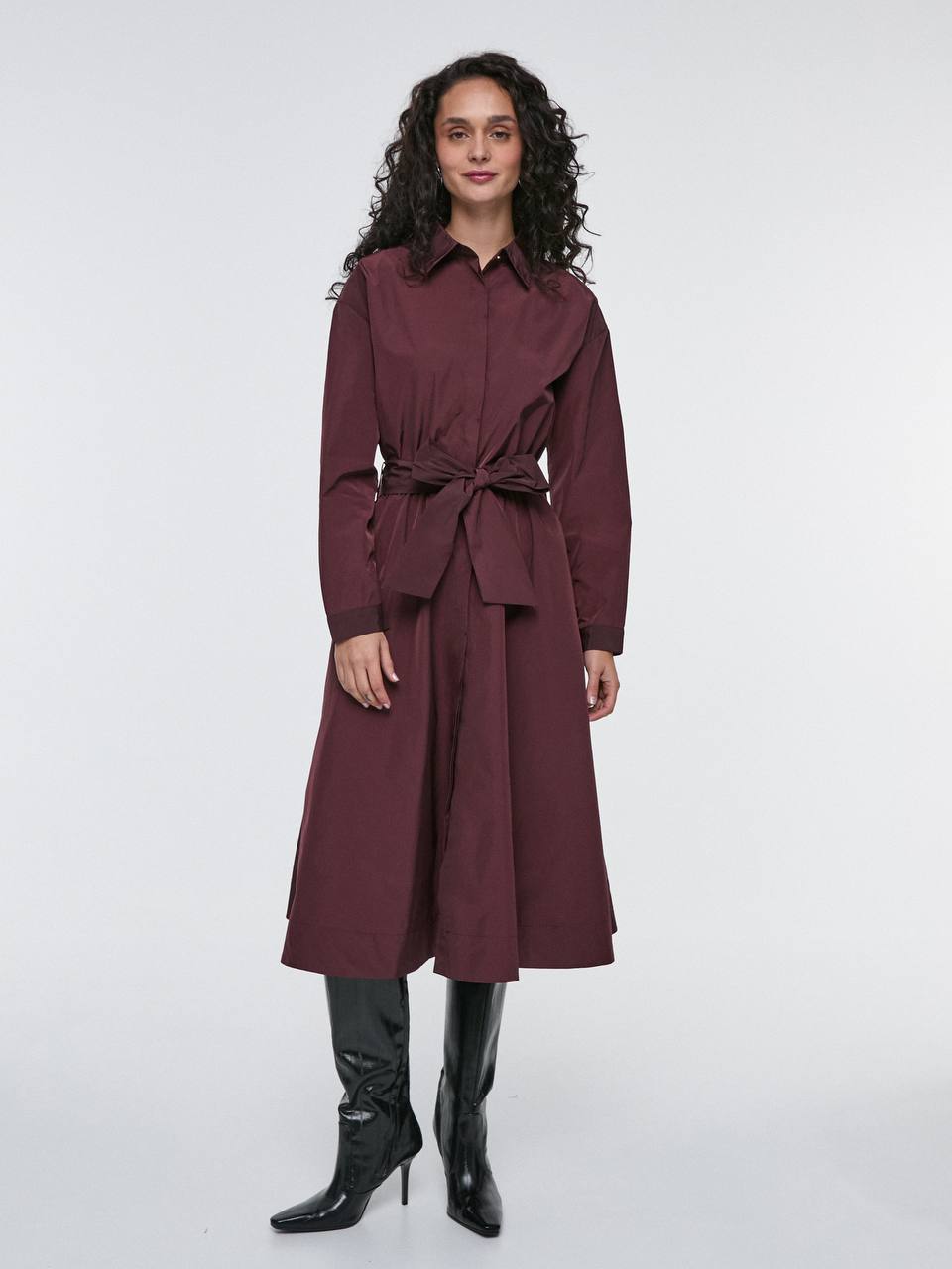 Grapefruit Color Shirt Dress