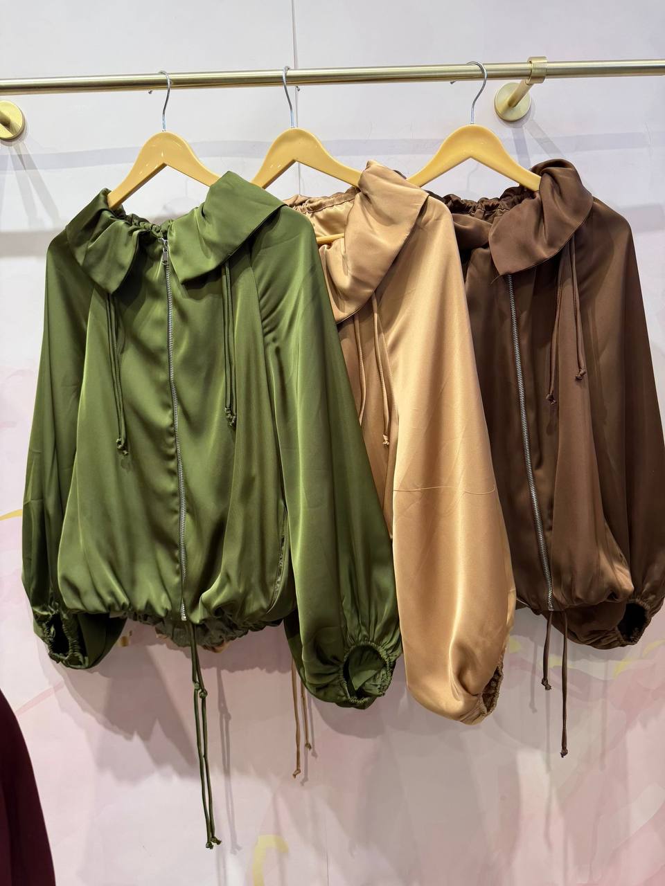 Bomber Jacket with Flowy Fabric