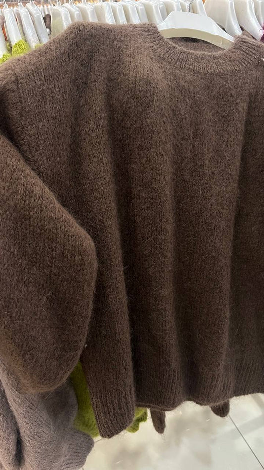 Soft Jumper with Voluminous Elastic Sleeve