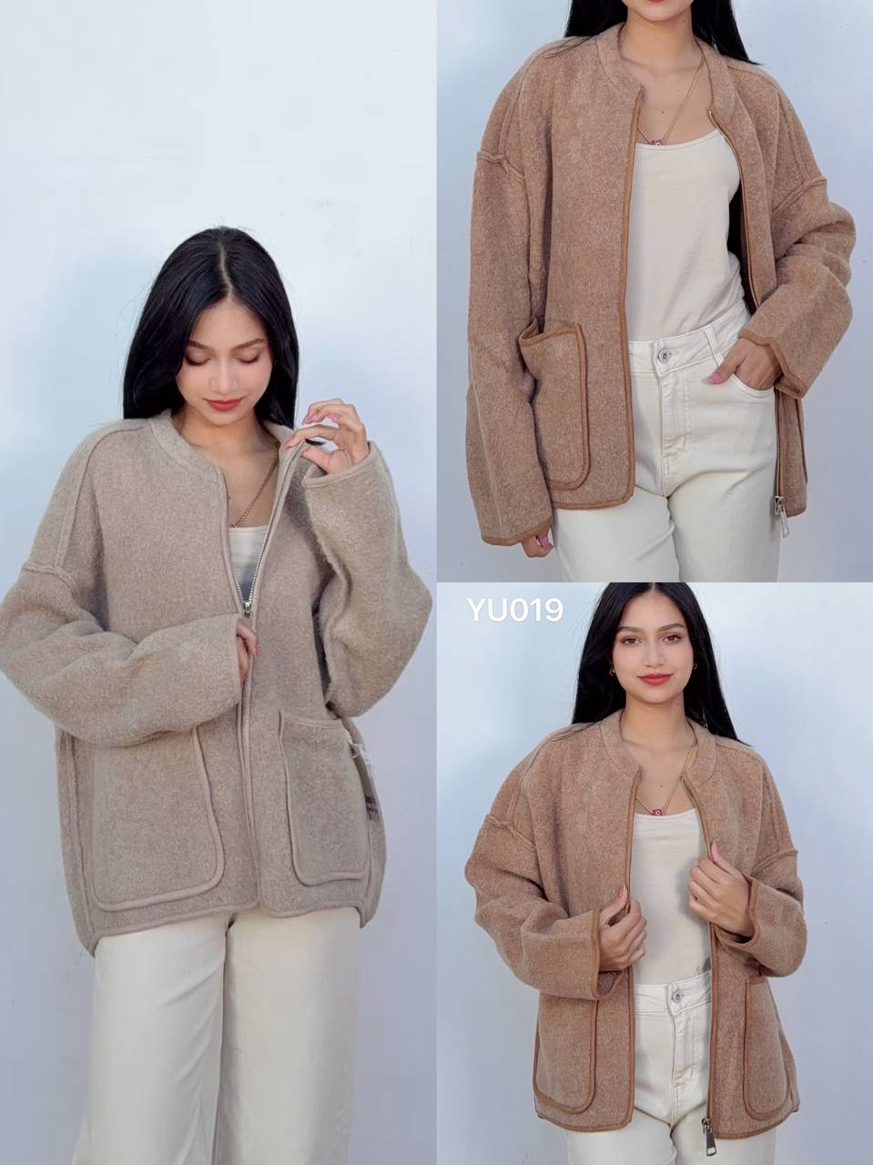 Oversized Zipper Cardigan