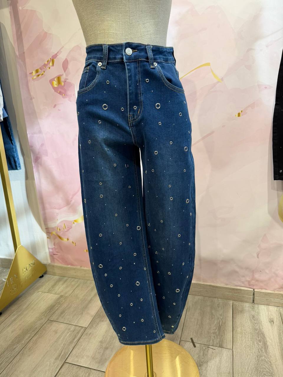 Baggy Jeans with Ring Accents