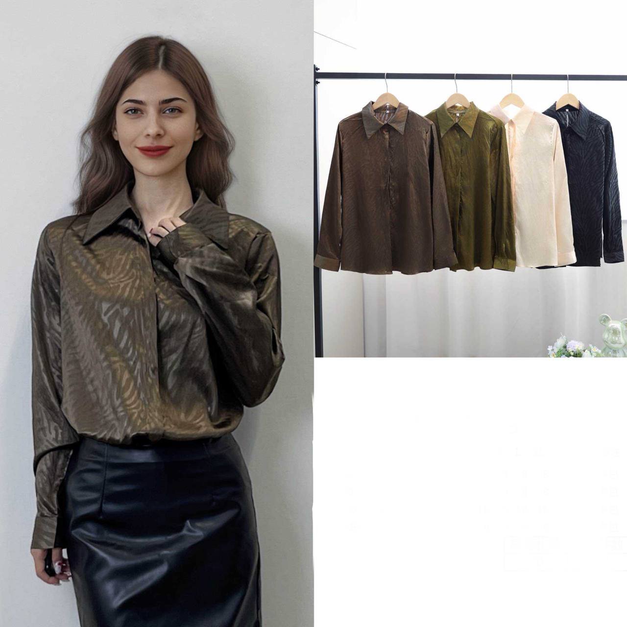 Satin Blouse with Print