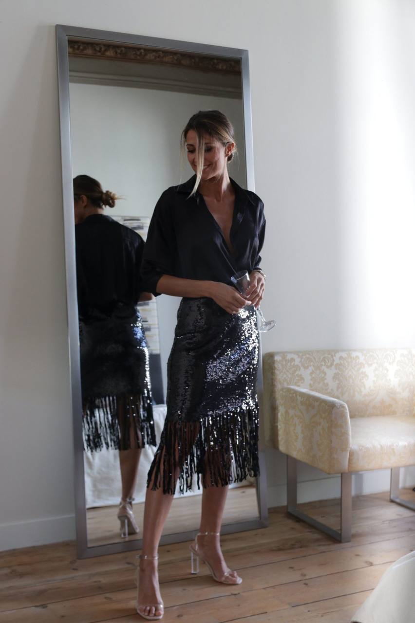 Sequined Tassel Skirt