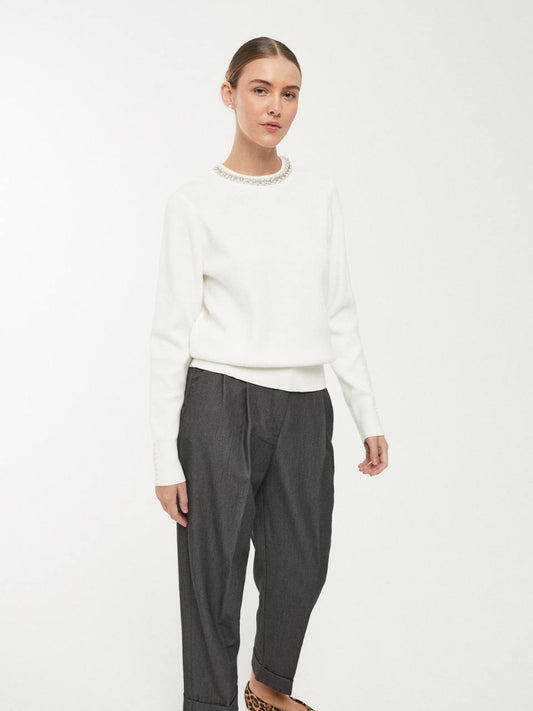 Basic Jumper with Beaded Collar