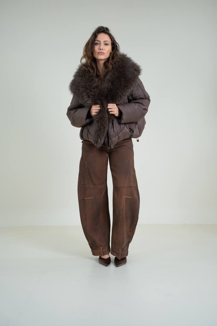 Puffy Jacket with Luxurious Fur