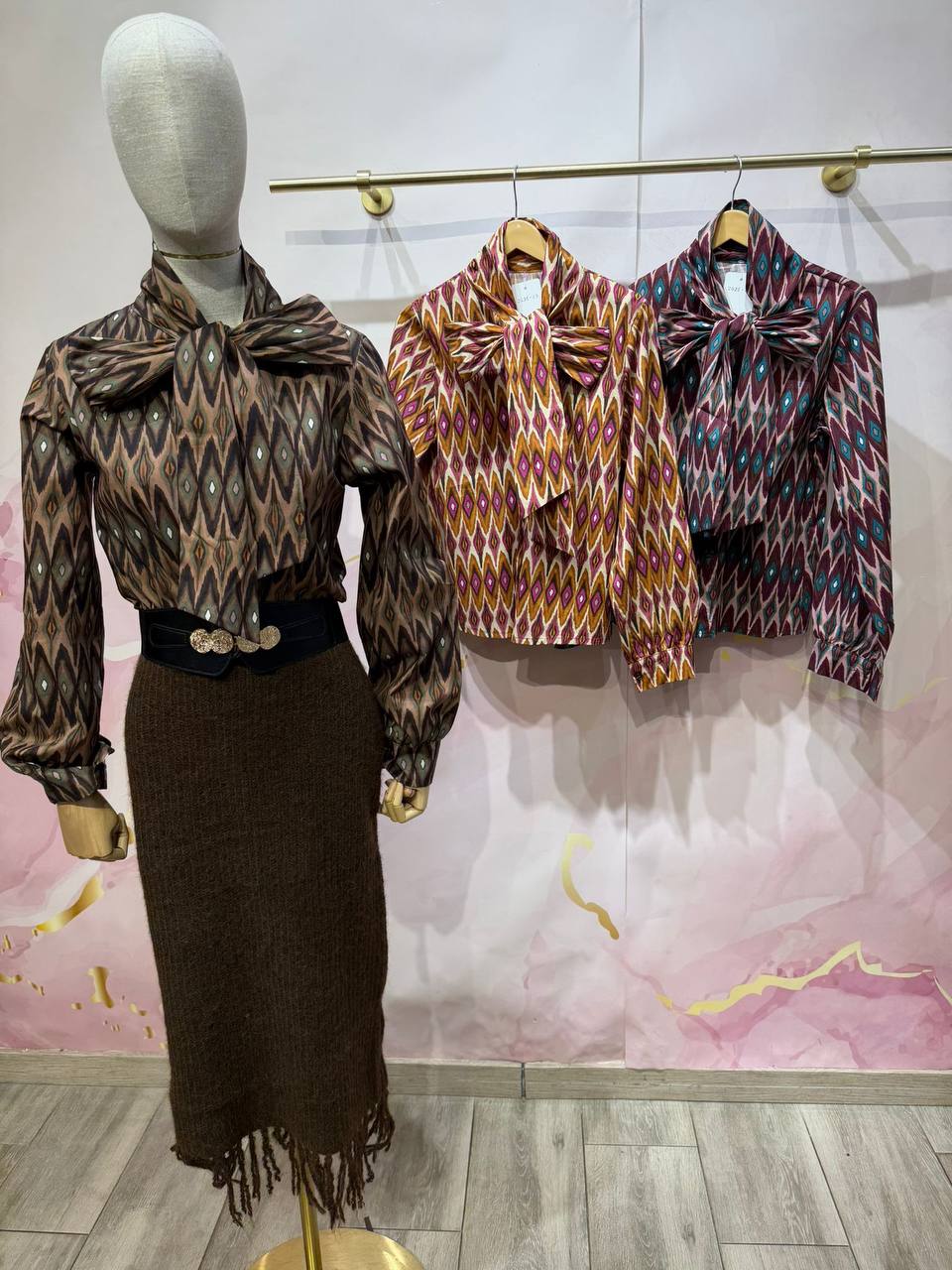 Cotton Blouse with a Voluminous Bow