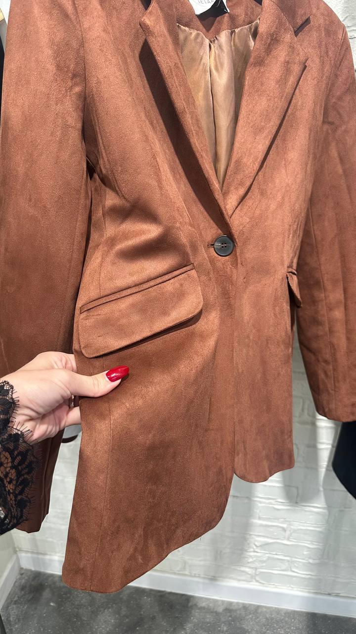 Eco-Suede Jacket in Terracotta