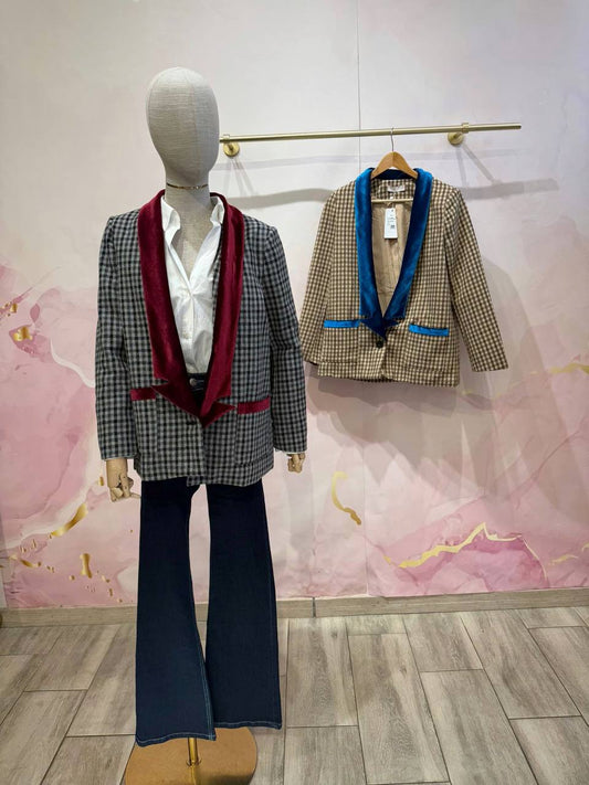 Jacket with velvet inserts