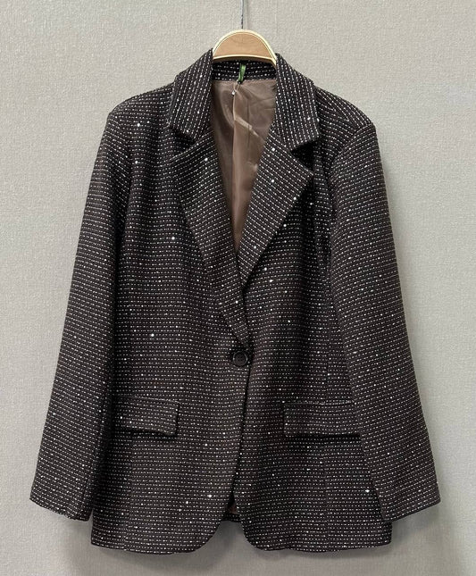 Voluminous Jacket with Lurex and Sequins