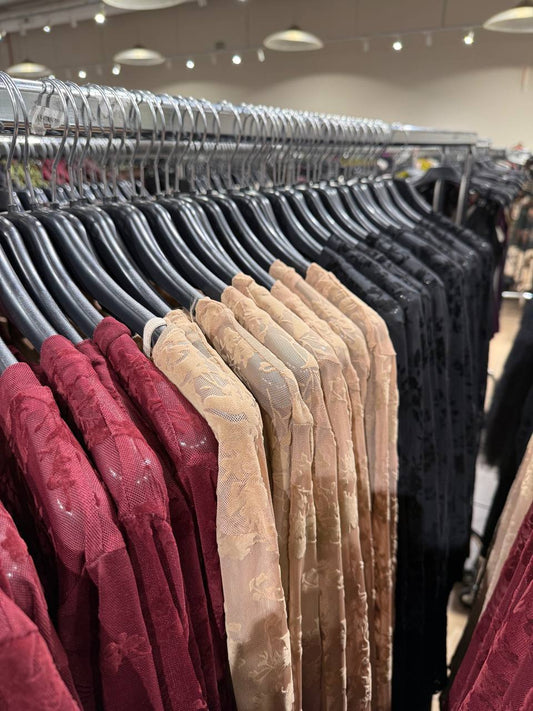 Chiffon Gown with Velvet Pattern