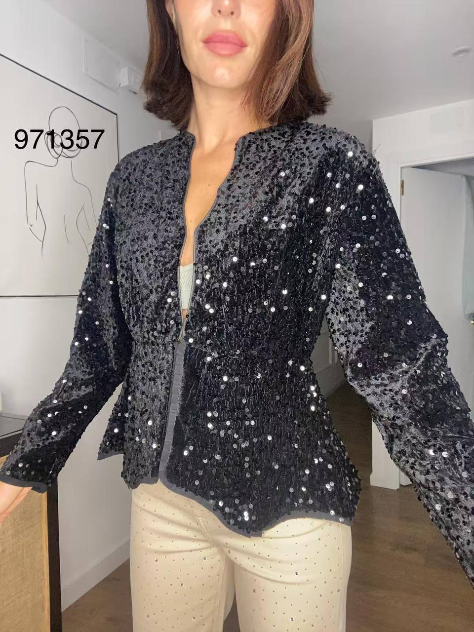 Sequined Velvet Jacket