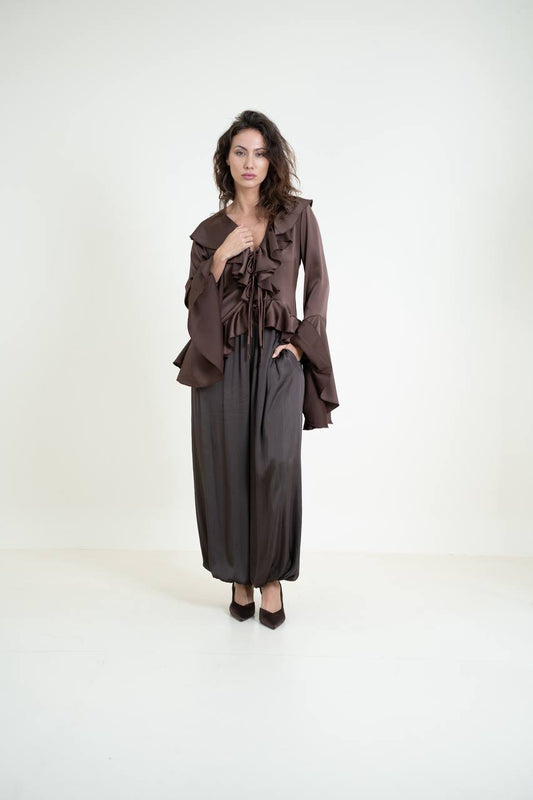 Viscose Blouse with Ruffles