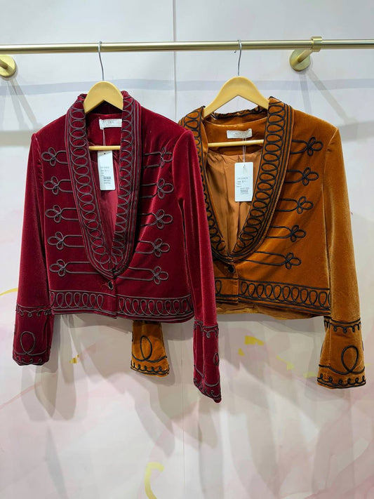 Velvet Jacket with Embroidery