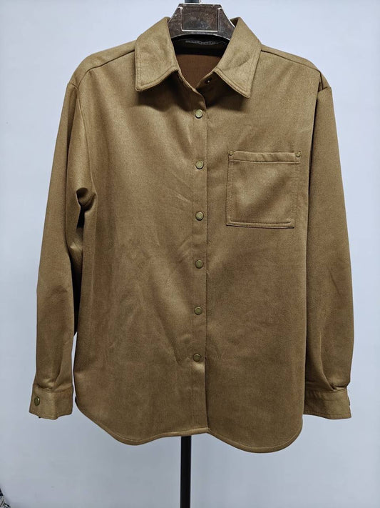 Soft Eco-Suede Shirt with Buttons