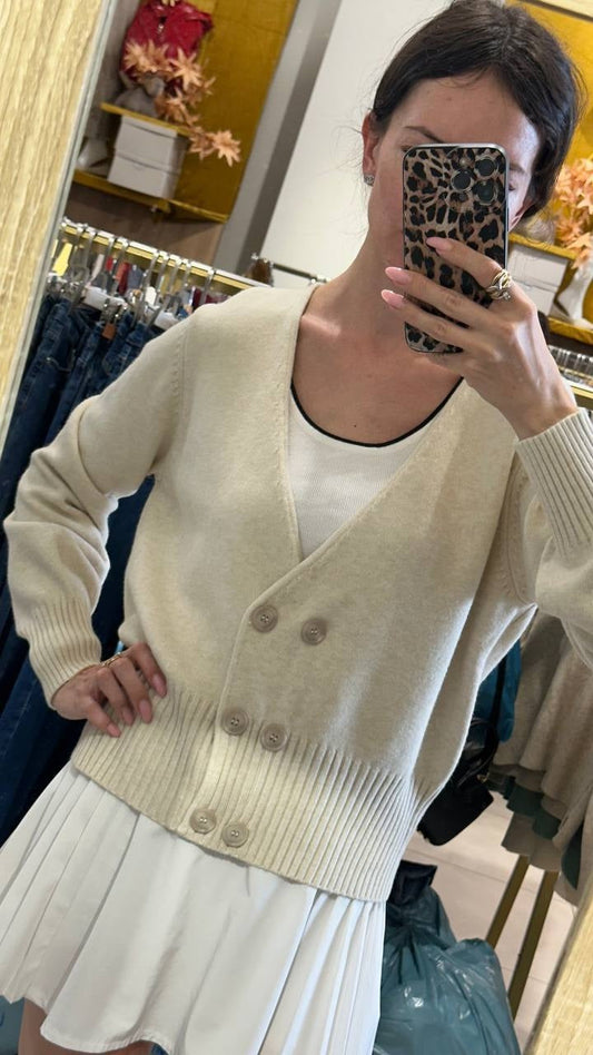 Elegant double -breast cardigan