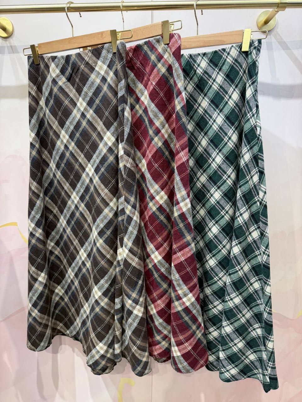 Midi Skirt in Large Check