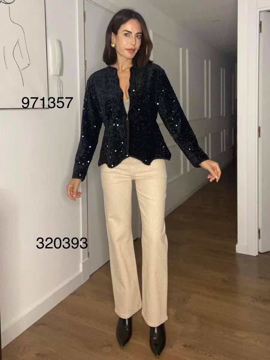 Sequined Velvet Jacket