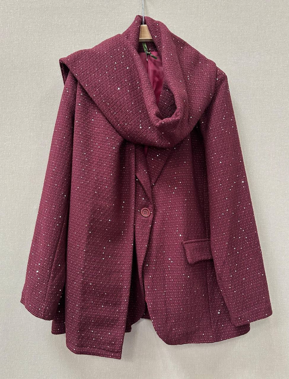 Voluminous Jacket with Lurex and Sequins